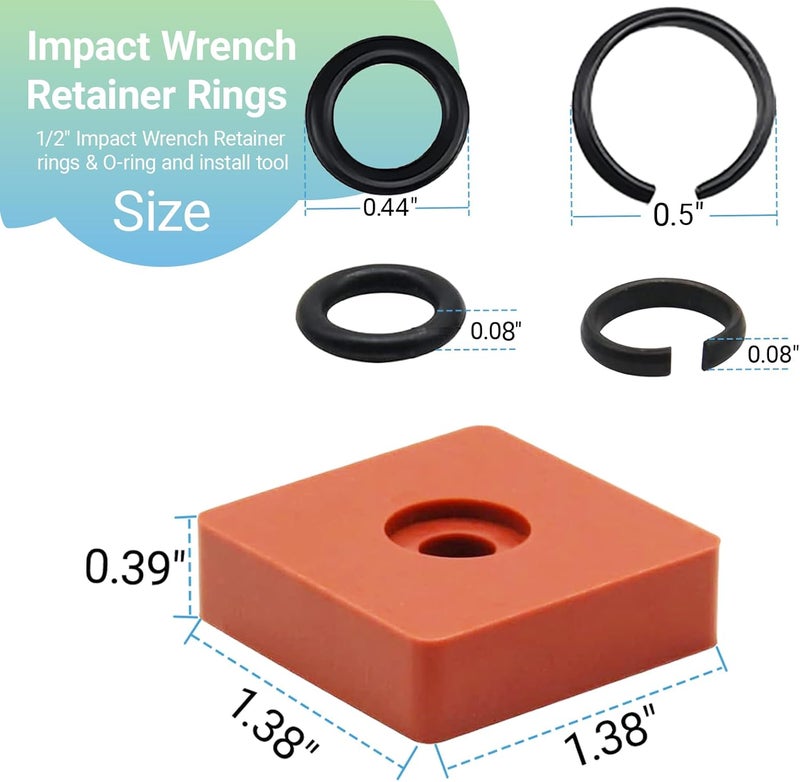 GnDaYoug 10 Sets 1/2" Impact Wrench Retaining Ring Clips with O-Ring & Anvil Install Tool – Heavy-Duty Carbon Steel Hog Rings for Milwaukee Electric/Pneumatic Cordless Impact Wrenches - Image 4